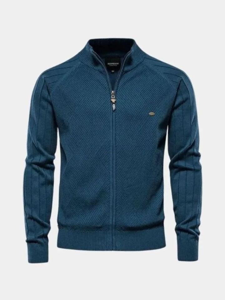 Jacquard | Cárdigan de punto con cremallera